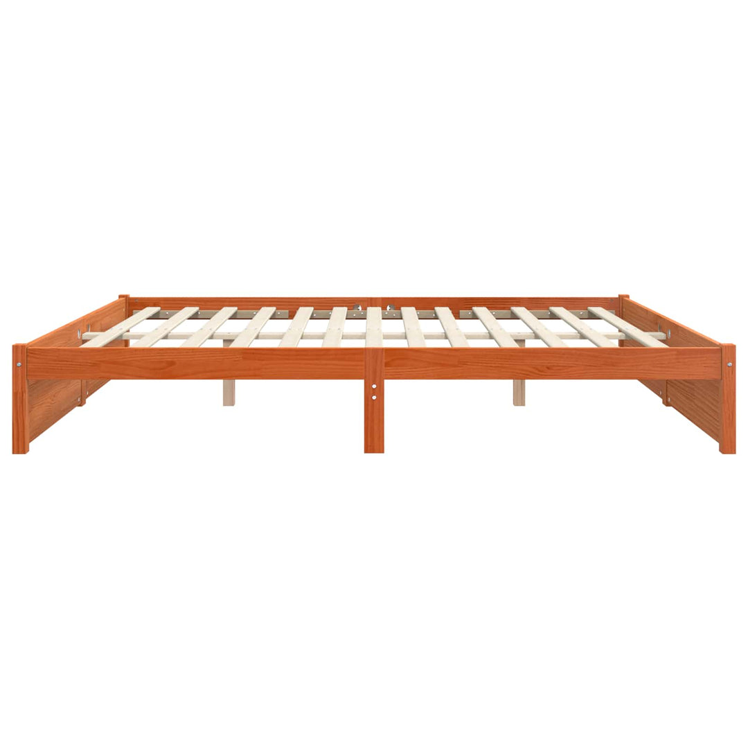 Sengestel Voks brun 160 x 200 cm Massivt fyrretræ