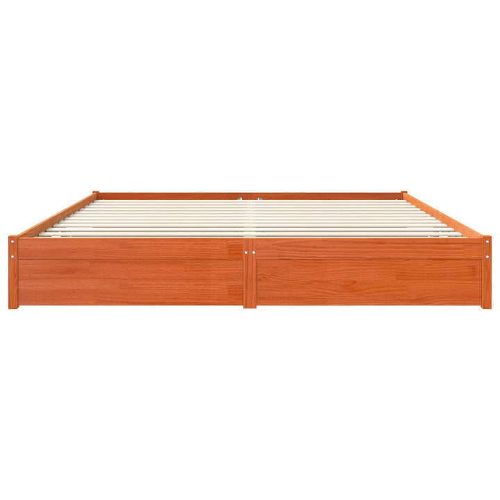 Sengestel Voks brun 200 x 200 cm Massivt fyrretræ