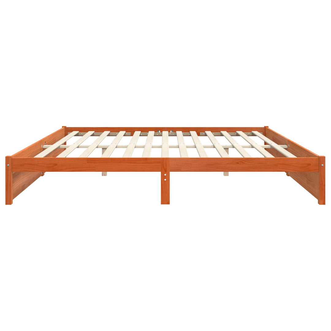 Sengestel Voks brun 200 x 200 cm Massivt fyrretræ