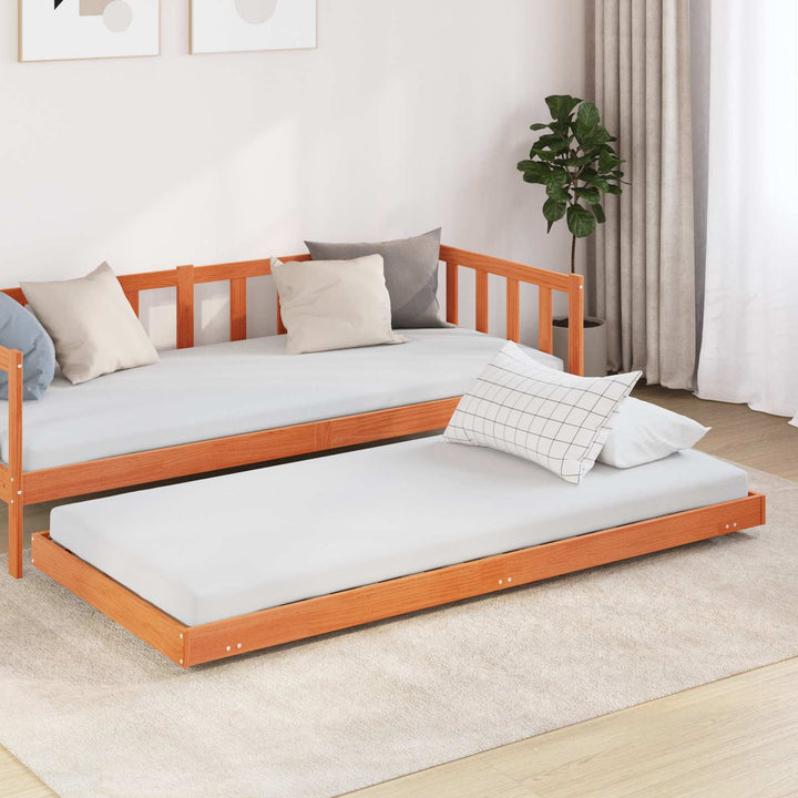 Sengestel Voks brun 90 x 200 cm Massiv fyrretræ
