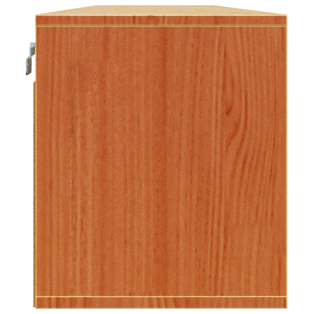 Vægskab med dør 2 pcs Voks brun 80 x 30 x 35 cm Massiv fyrretræ