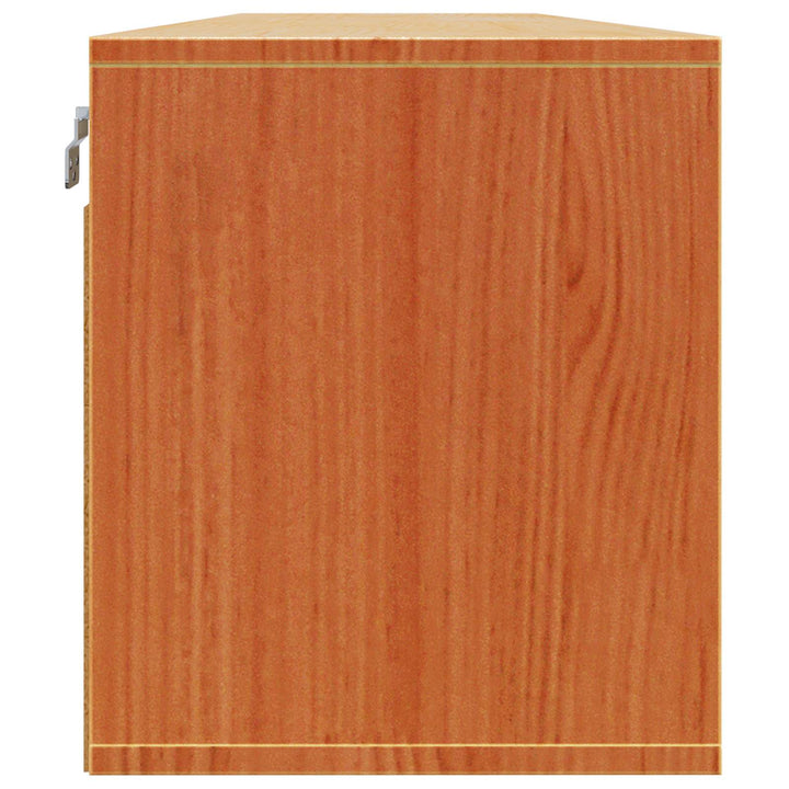 Vægskab med dør 2 pcs Voks brun 80 x 30 x 35 cm Massiv fyrretræ