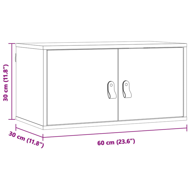 Vægskab med hylde Voks brun 60 x 30 x 30 cm Massiv fyrretræ