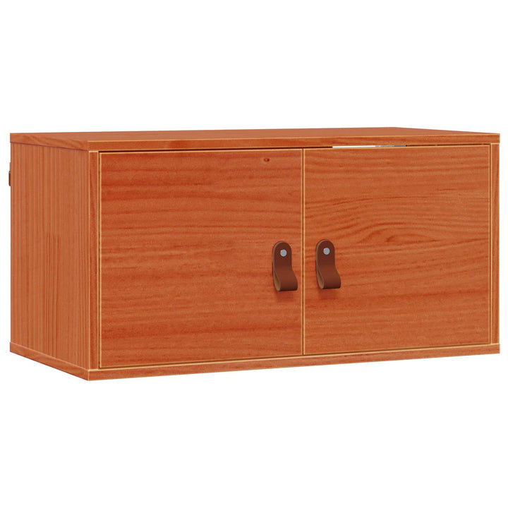 Vægskab med dør 2 pcs Voks brun 60 x 30 x 30 cm Massiv fyrretræ