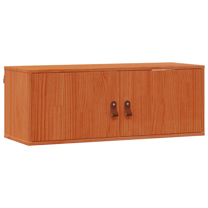 Vægskab med dør 2 pcs Voks brun 80 x 30 x 30 cm Massiv fyrretræ
