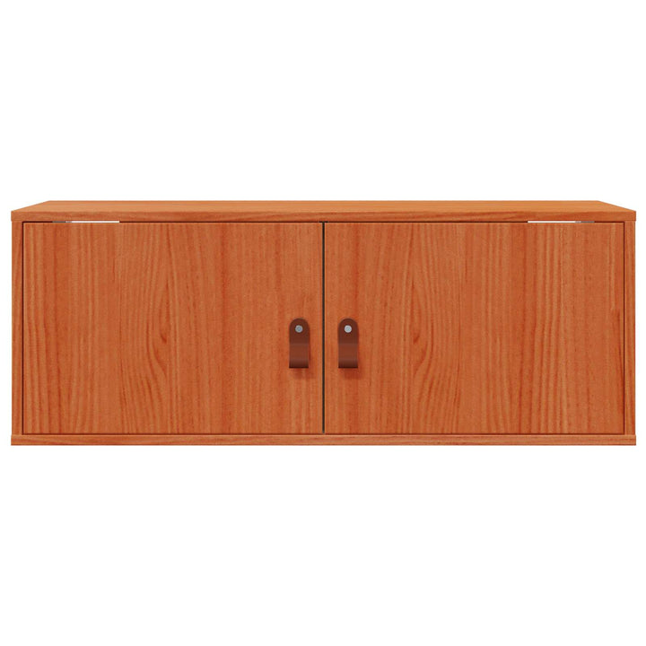 Vægskab med dør 2 pcs Voks brun 80 x 30 x 30 cm Massiv fyrretræ