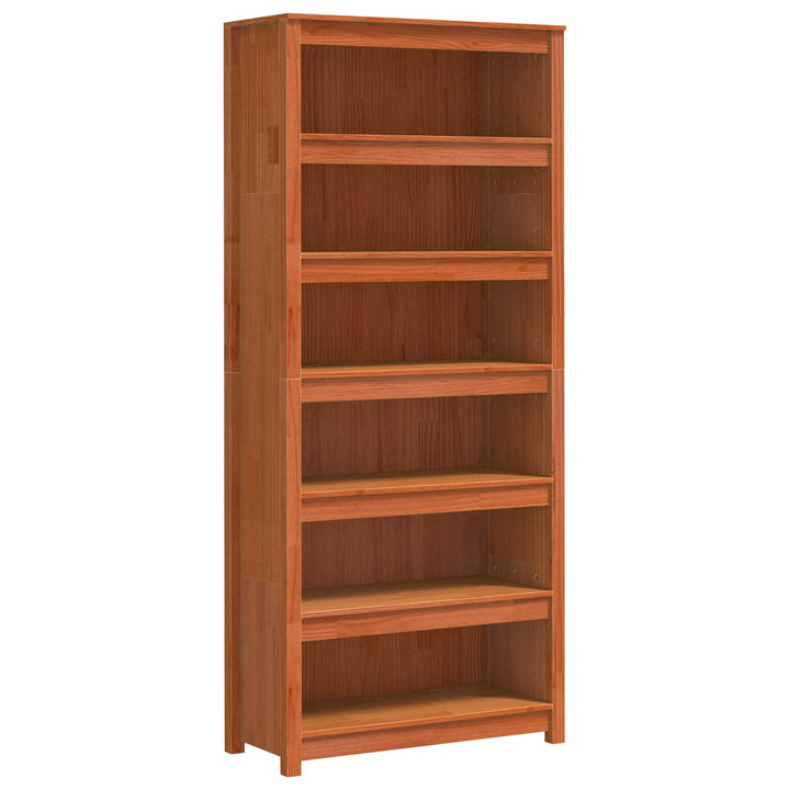 Bogskab Voks brun 80 x 35 x 183 cm Massiv fyrretræ
