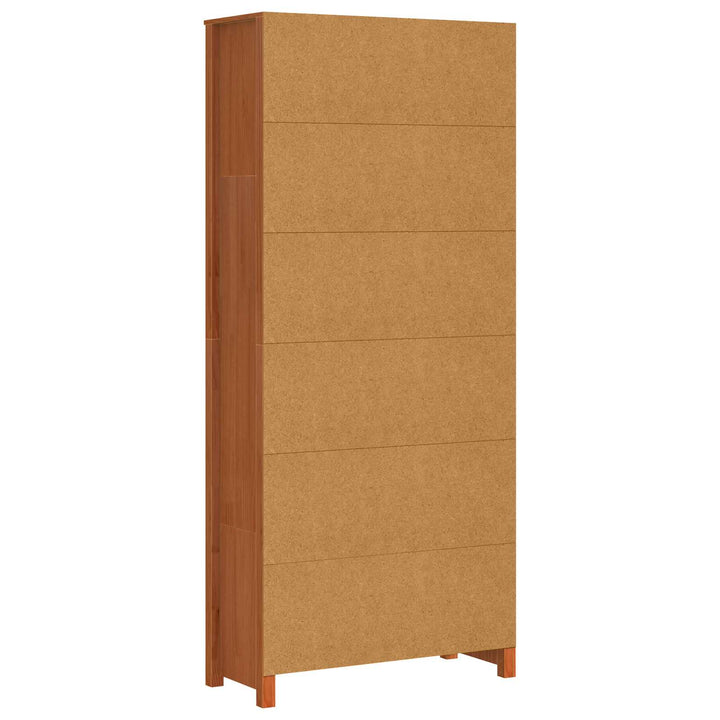 Bogskab Voks brun 80 x 35 x 183 cm Massiv fyrretræ