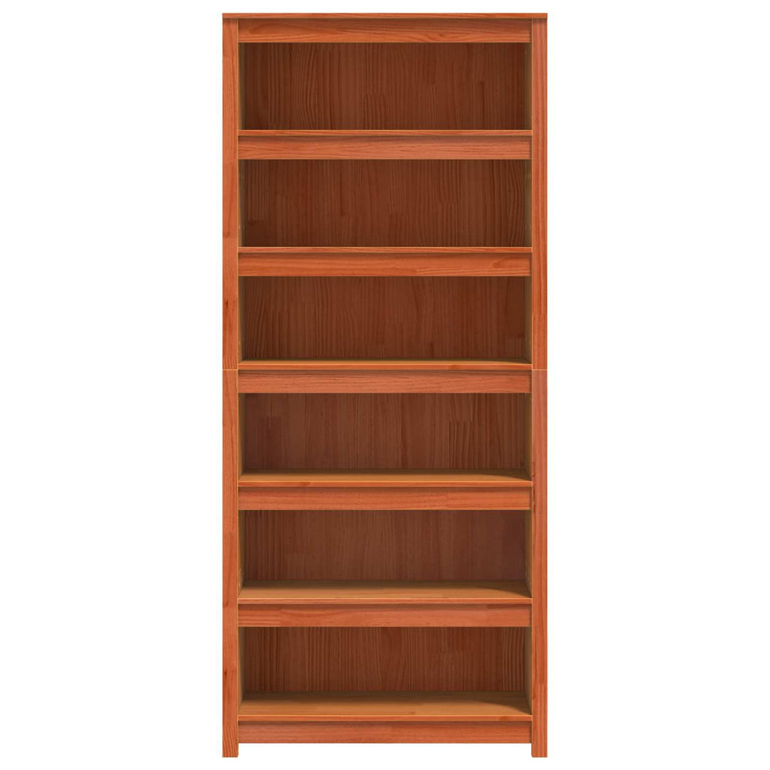 Bogskab Voks brun 80 x 35 x 183 cm Massiv fyrretræ