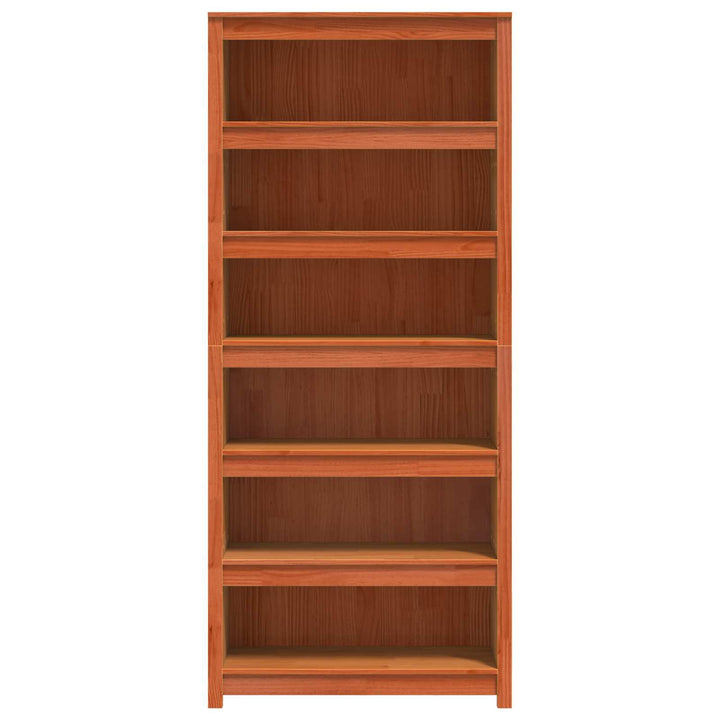 Bogskab Voks brun 80 x 35 x 183 cm Massiv fyrretræ