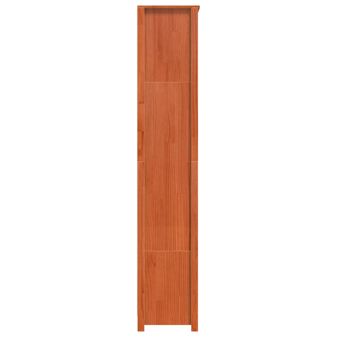 Bogskab Voks brun 80 x 35 x 183 cm Massiv fyrretræ