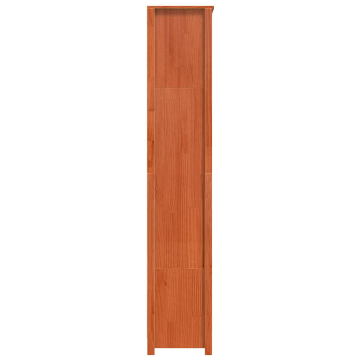 Bogskab Voks brun 80 x 35 x 183 cm Massiv fyrretræ