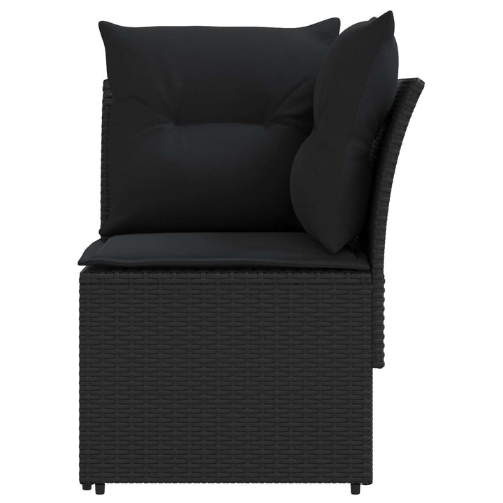 2 stk. Have Armstøtte Sofa med Hjørnesofa PE Rattan Sort