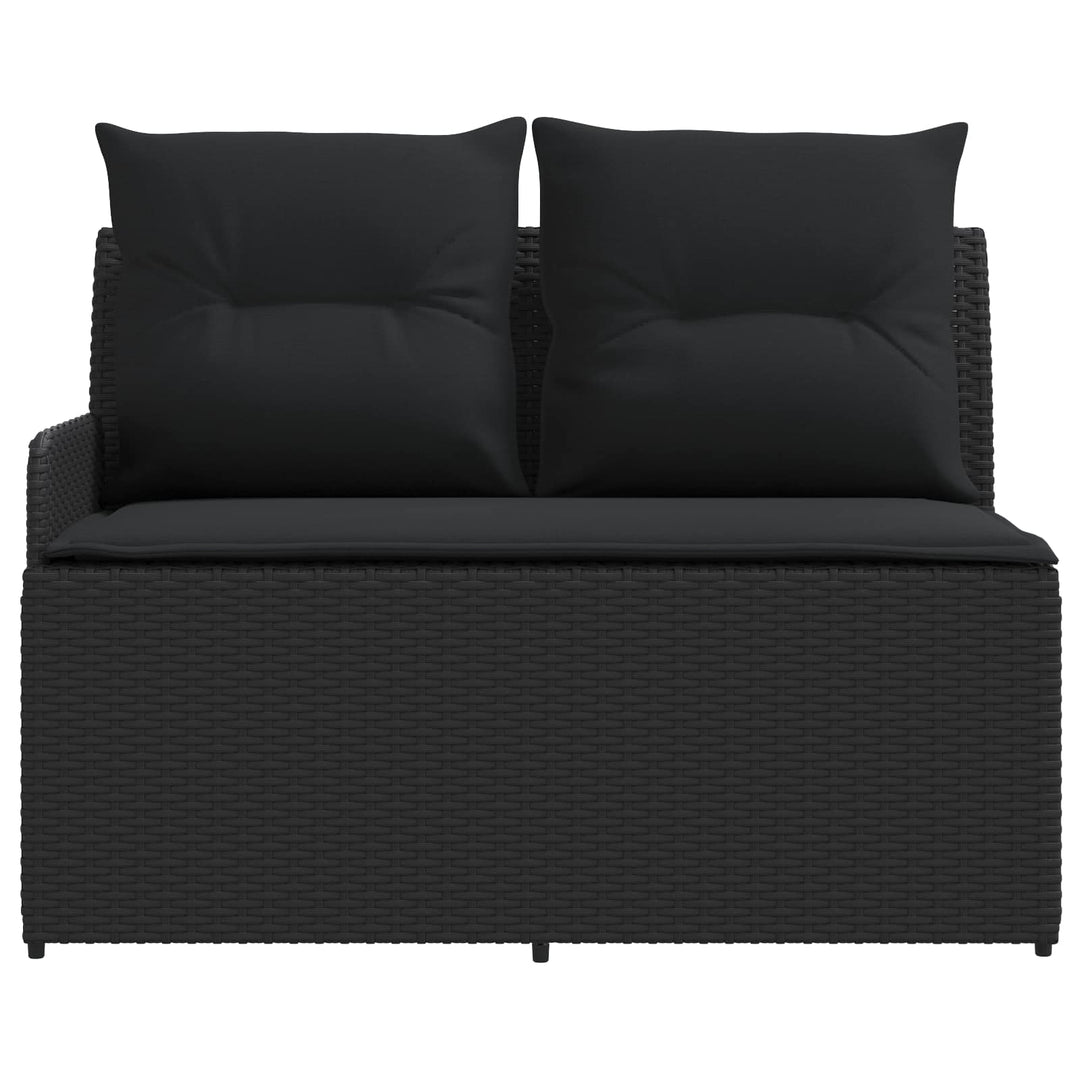 2 stk. Have Armstøtte Sofa med Hjørnesofa PE Rattan Sort