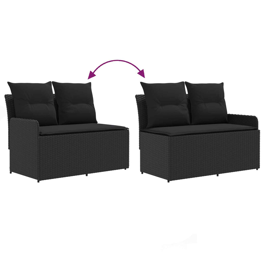 2 stk. Have Armstøtte Sofa med Hjørnesofa PE Rattan Sort