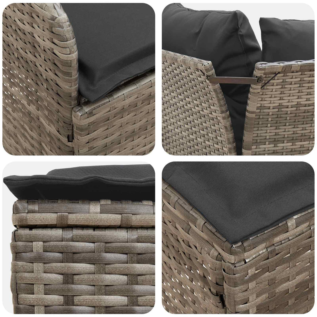 2 stk. Have Armstøtte Sofa med Hjørnesofa PE Rattan