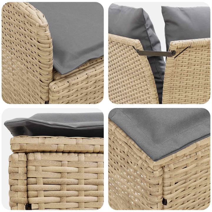 2 stk. Have Armstøtte Sofa med Hjørnesofa PE Rattan