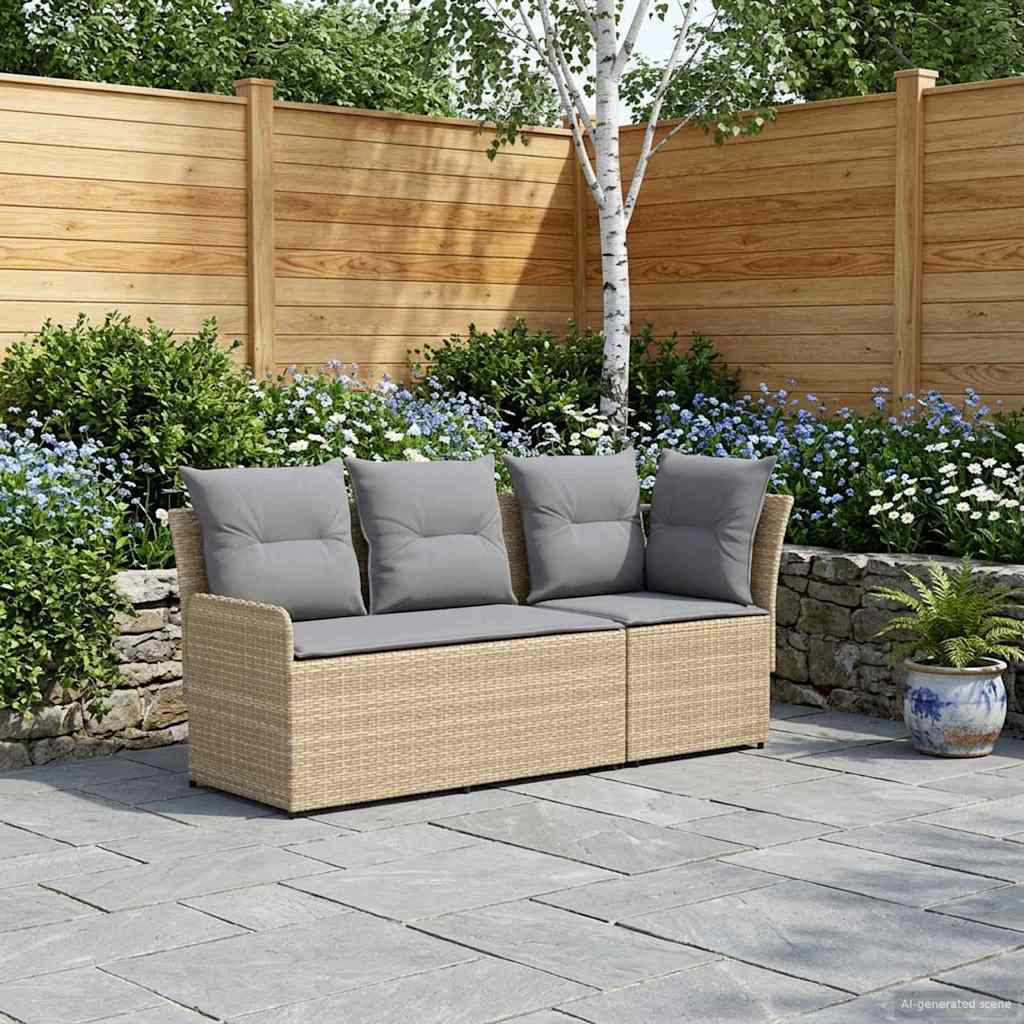 2 stk. Have Armstøtte Sofa med Hjørnesofa PE Rattan