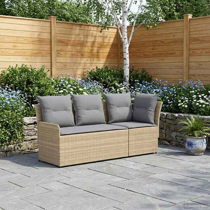 2 stk. Have Armstøtte Sofa med Hjørnesofa PE Rattan