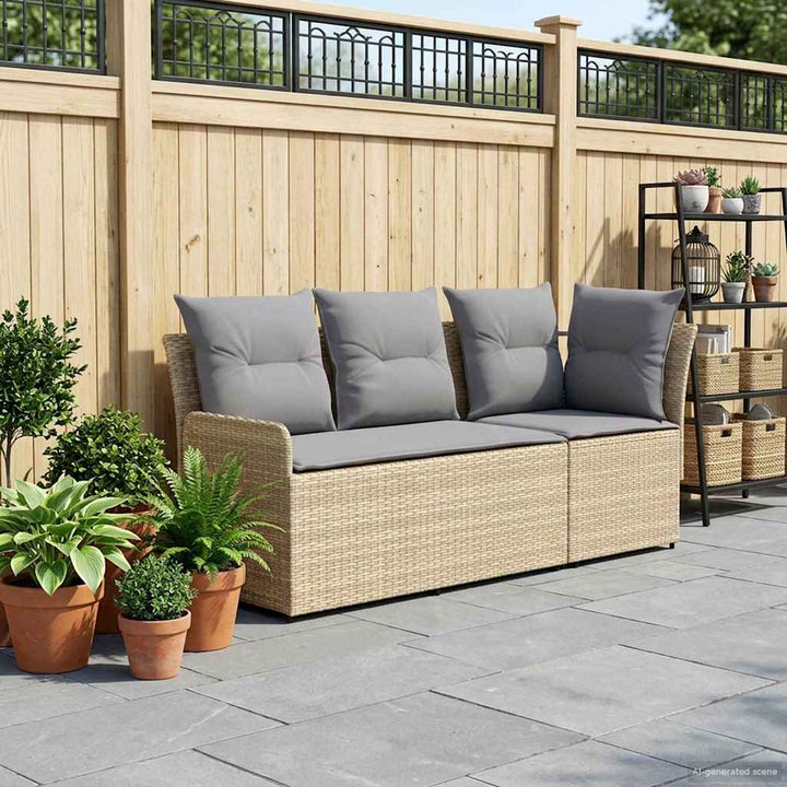 2 stk. Have Armstøtte Sofa med Hjørnesofa PE Rattan