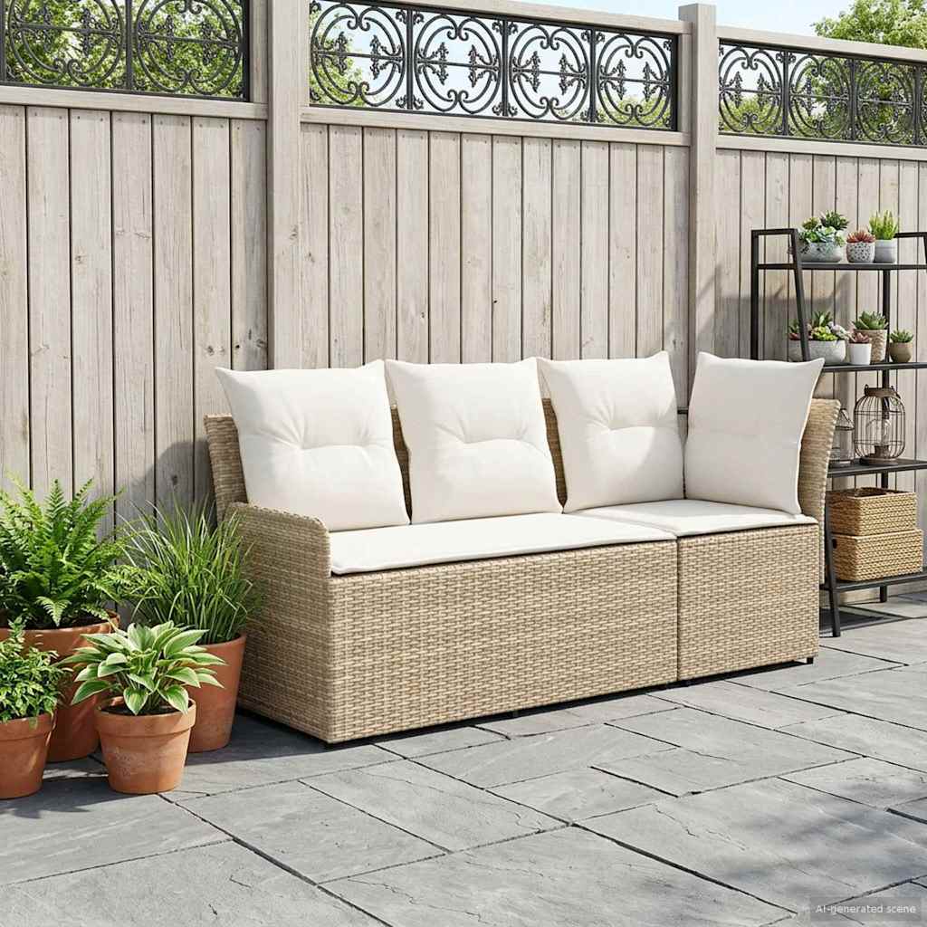 2 stk. Have Armstøtte Sofa med Hjørnesofa PE Rattan
