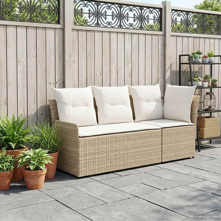 2 stk. Have Armstøtte Sofa med Hjørnesofa PE Rattan