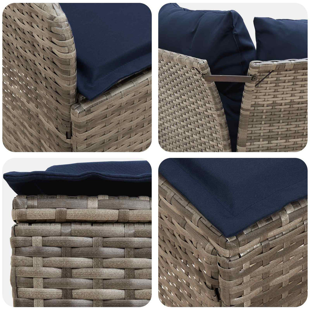 2 stk. Have Armstøtte Sofa med Hjørnesofa PE Rattan