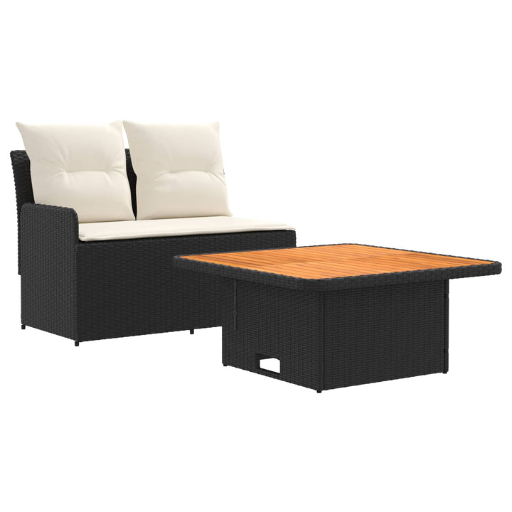 Havearmstøtte sofa med løftbart bord 2 Stk Sort og Cream
