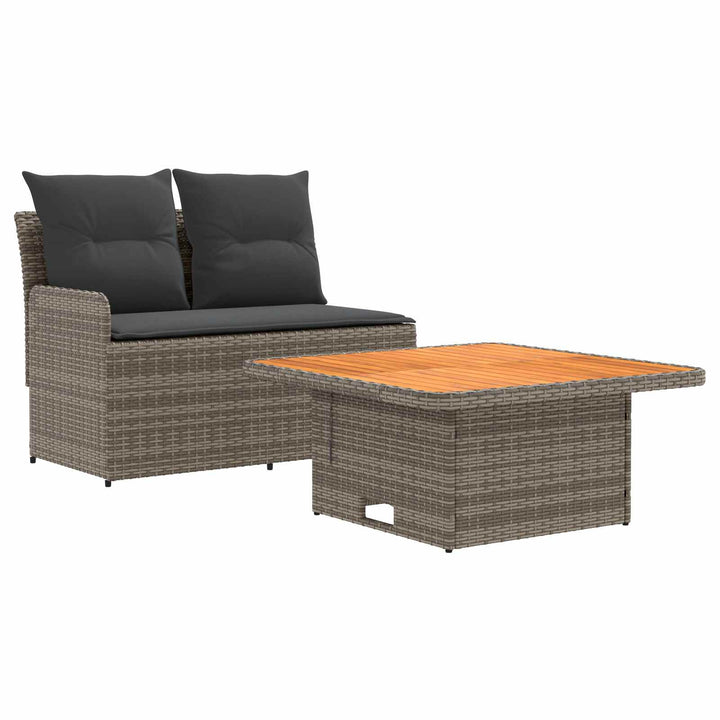 Havearmstøtte sofa med løftbart bord 2 Stk Grå og Mørkegrå