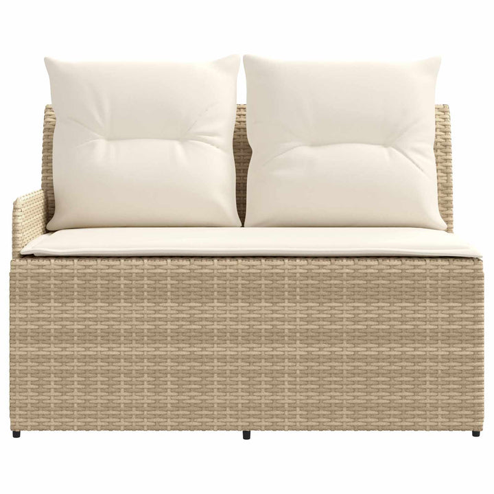2 stk. Havearmstøtte sofa med løftbart bord PE Rattan