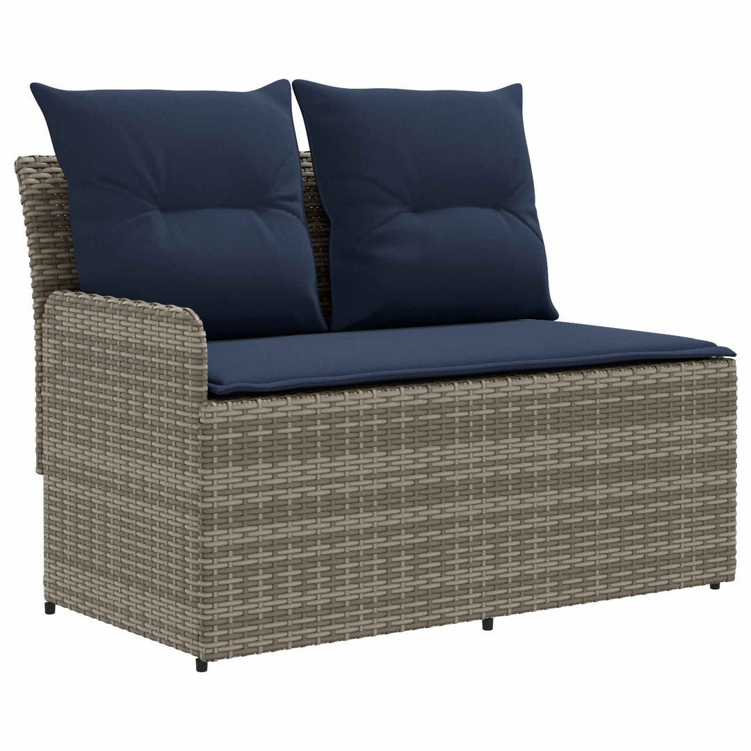 Havearmstøtte sofa med løftbart bord 2 Stk Grå og Marineblå