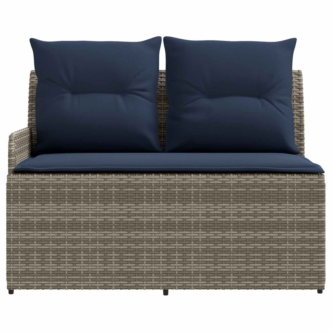 Havearmstøtte sofa med løftbart bord 2 Stk Grå og Marineblå