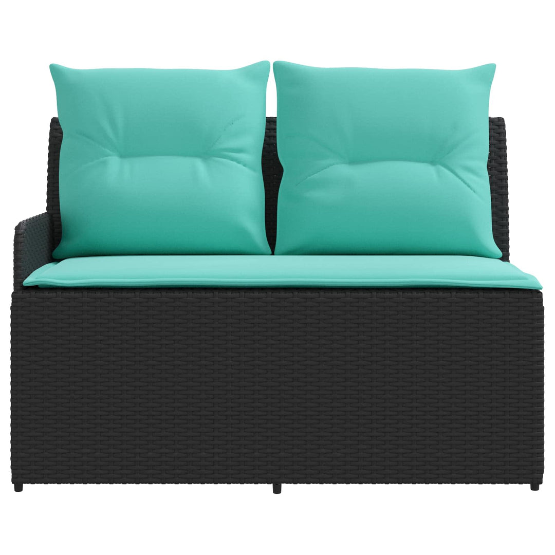 Havearmstøtte sofa med løftbart bord 2 Stk Sort og turkis