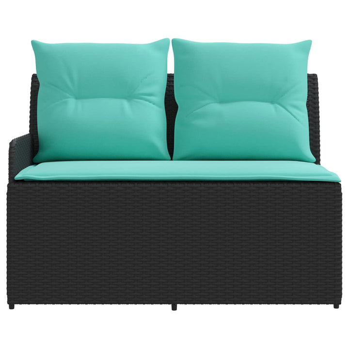 Havearmstøtte sofa med løftbart bord 2 Stk Sort og turkis
