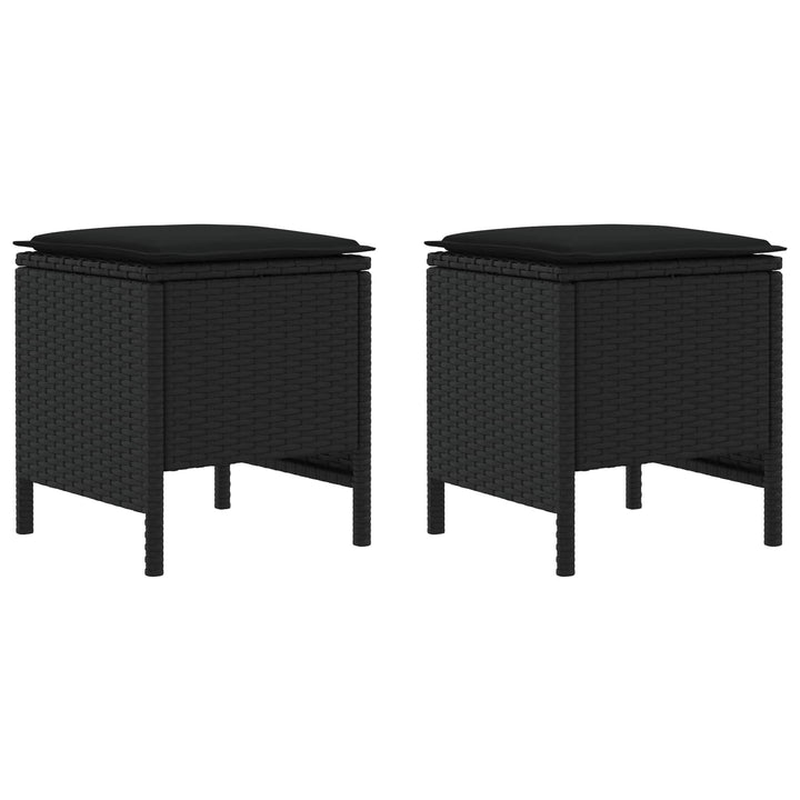 2 stk. Havepuf PE Rattan Sort