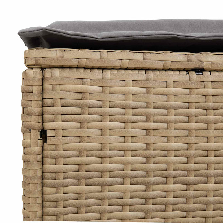 2 stk. Havepuf PE Rattan Beige og lys grå