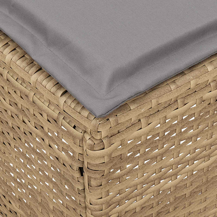2 stk. Havepuf PE Rattan Beige og lys grå