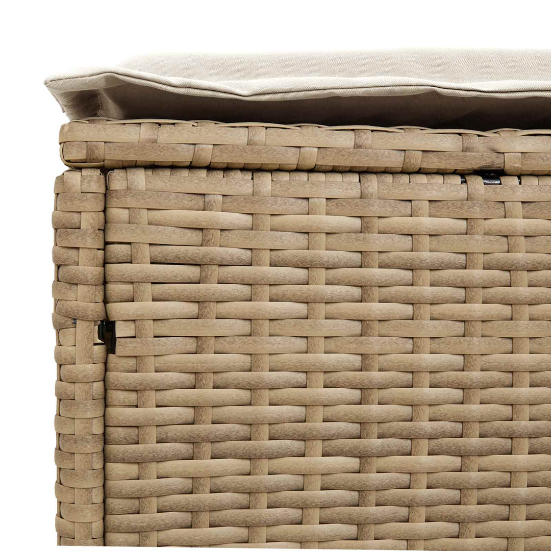 2 stk. Havepuf PE Rattan Beige og creme