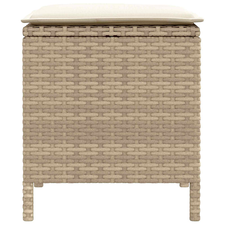 2 stk. Havepuf PE Rattan Beige og creme