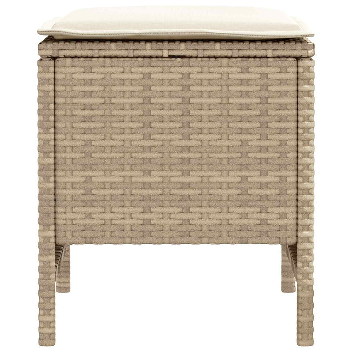 2 stk. Havepuf PE Rattan Beige og creme