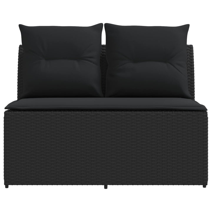 2 Stk Havemøbel Midtersofa Med Løftbart Bord polyrattan Sort