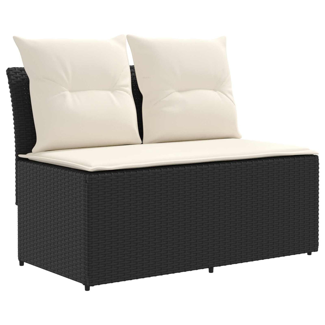2 Stk Havemøbel Midtersofa Med Løftbart Bord polyrattan