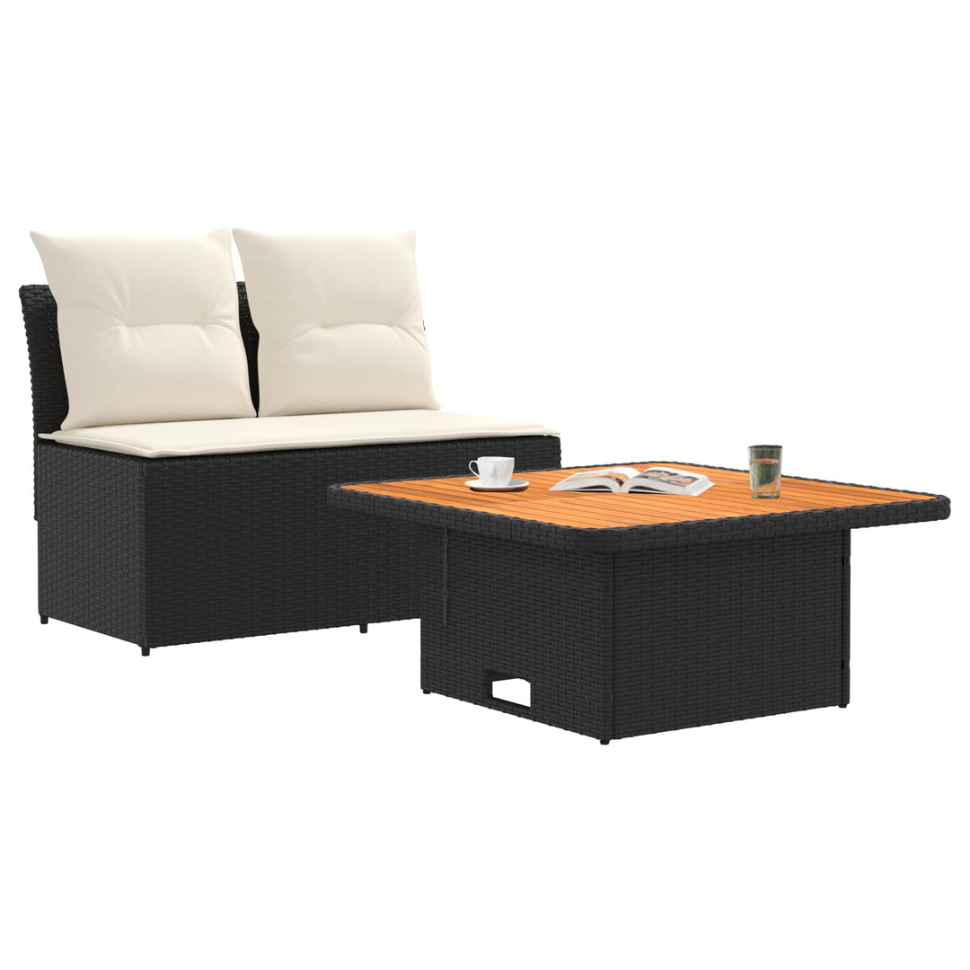2 Stk Havemøbel Midtersofa Med Løftbart Bord polyrattan