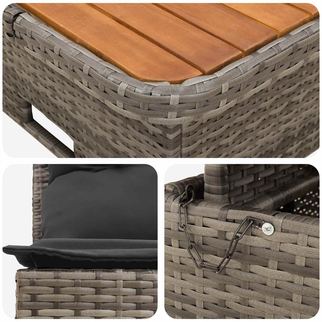 2 Stk Havemøbel Midtersofa Med Løftbart Bord polyrattan