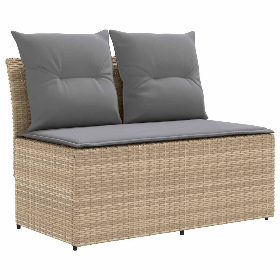 2 Stk Havemøbel Midtersofa Med Løftbart Bord polyrattan