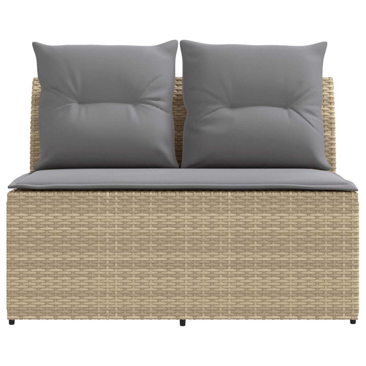 2 Stk Havemøbel Midtersofa Med Løftbart Bord polyrattan