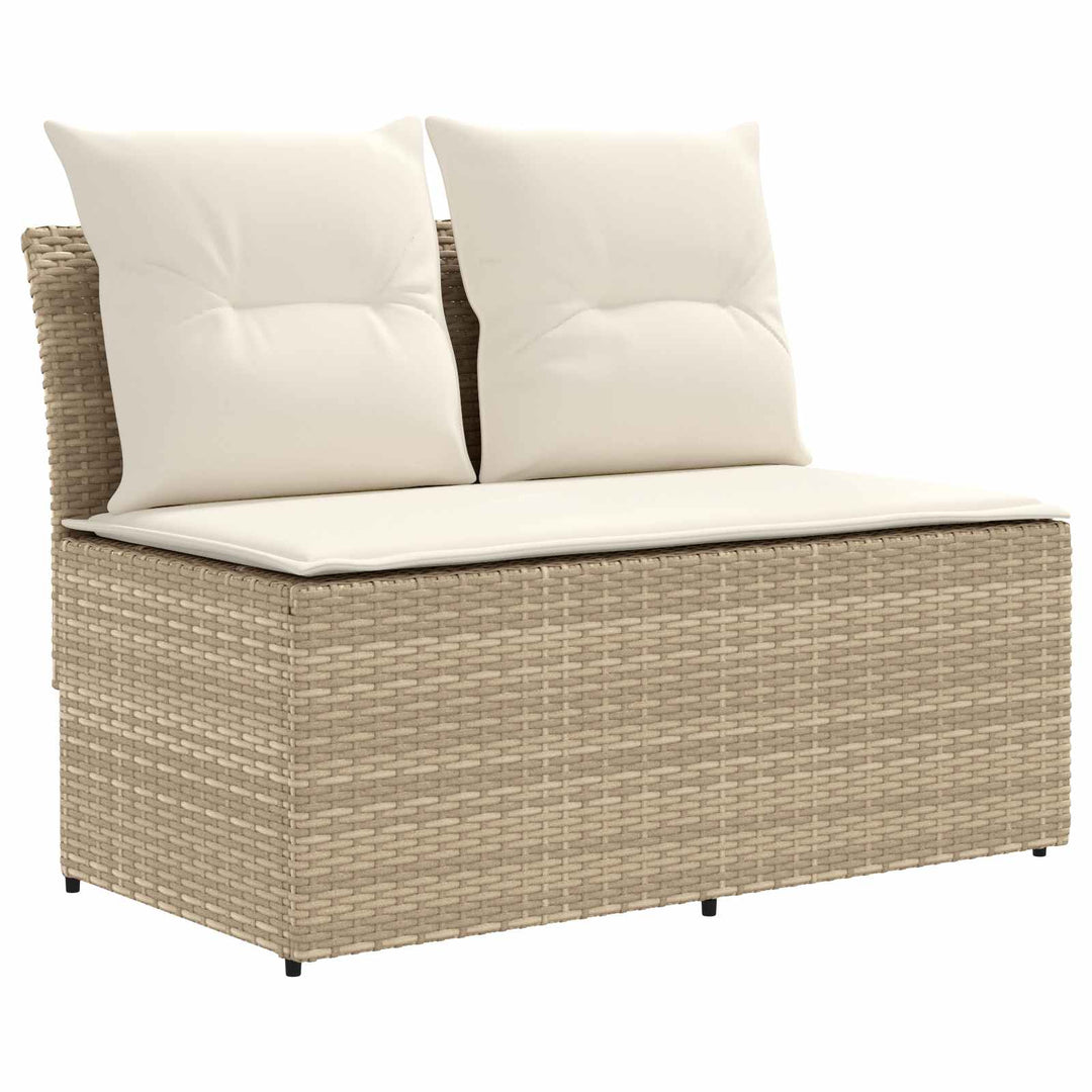 2 Stk Havemøbel Midtersofa Med Løftbart Bord polyrattan