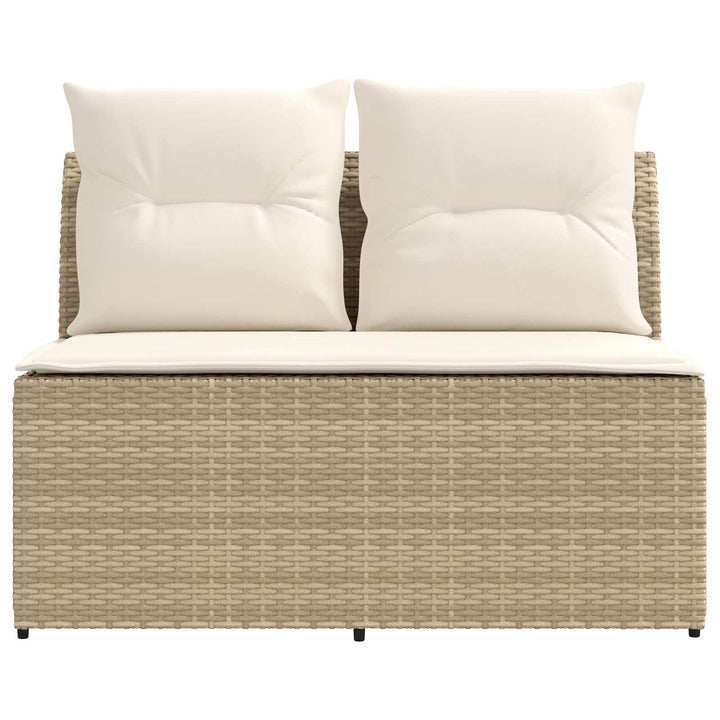 2 Stk Havemøbel Midtersofa Med Løftbart Bord polyrattan