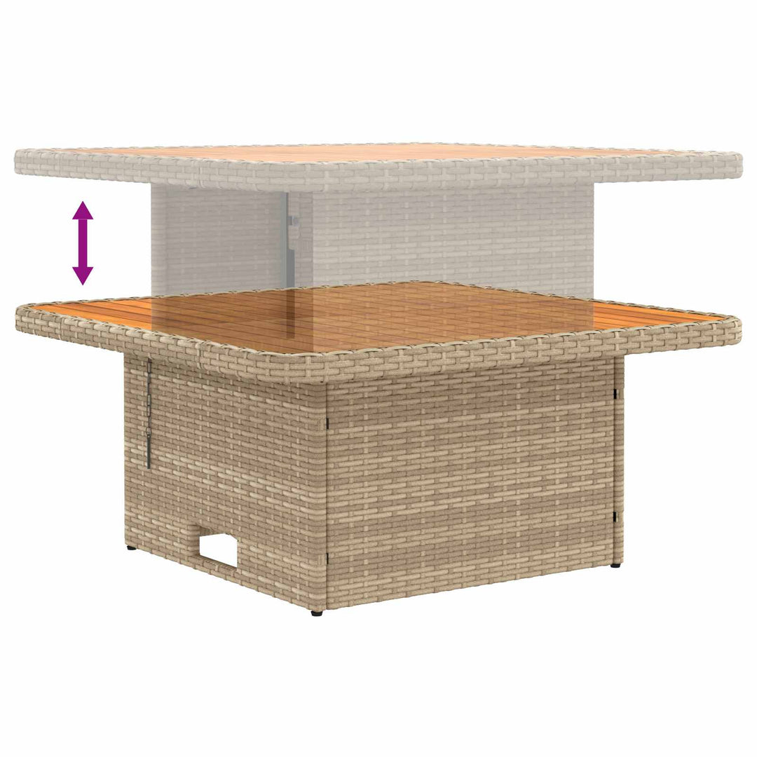 2 Stk Havemøbel Midtersofa Med Løftbart Bord polyrattan