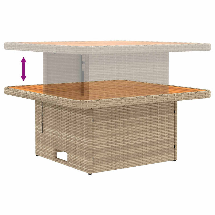 2 Stk Havemøbel Midtersofa Med Løftbart Bord polyrattan